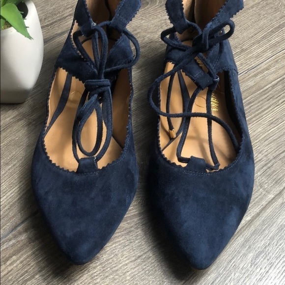 Arturo Chiang Leather Suede Lace Up Gillie Flat - Picture 2 of 8